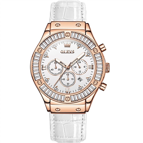 nuovo olevs olevs marchio moda cintura orologi al quarzo da donna cronografi calendario 24 ore luminoso semplice tempo libero orologi sportivi diamant