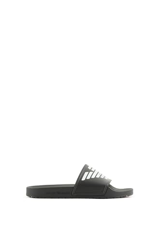 Emporio Armani Bold Eagle Logo Slides, Infradito Unisex - Adulto, Multicolore (Black+White), 37