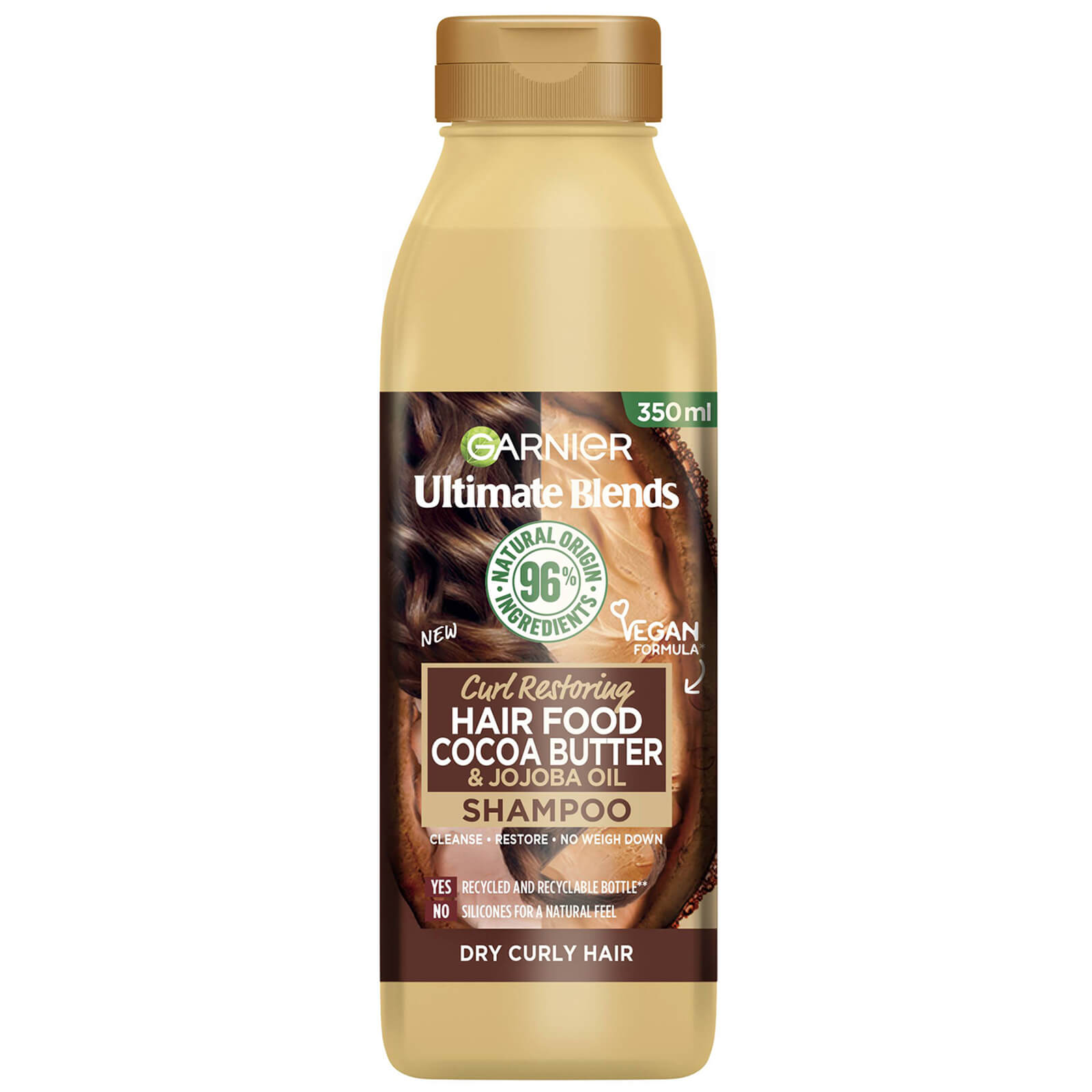 Garnier Ultimate Blends Cocoa Butter Shampoo for Dry, Curly Hair 350ml