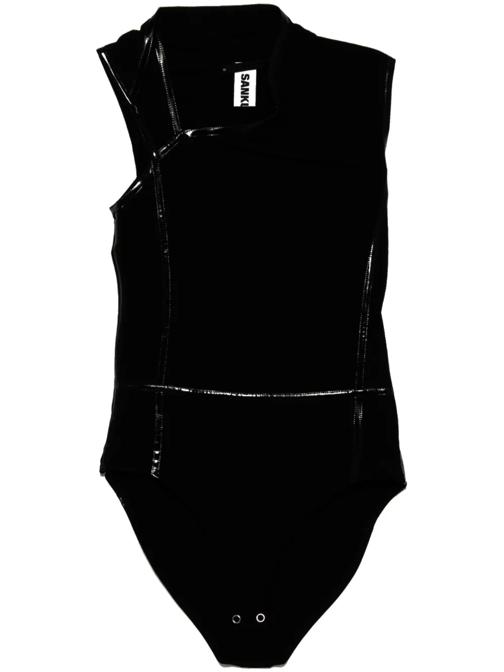 Sankuanz Top con colletto asimmetrico - Nero