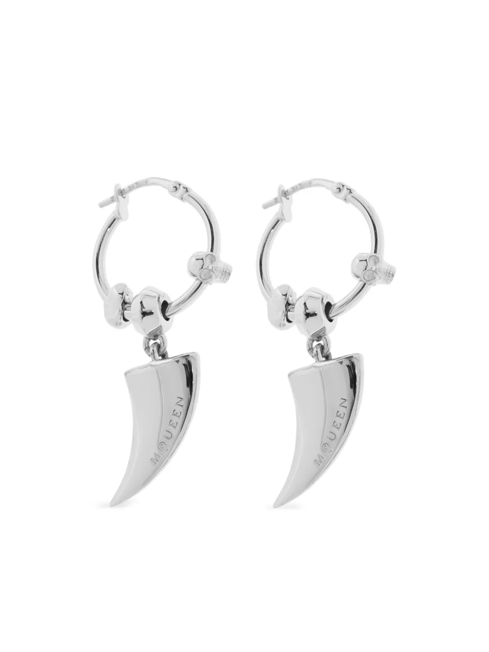 Alexander McQueen Tiger Claw earrings - Argento