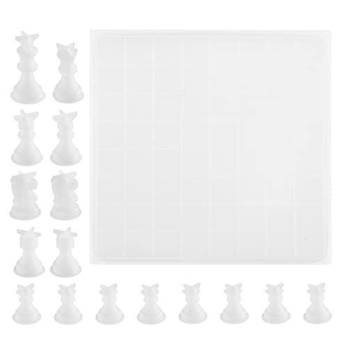Set Di 17 Stampi Per Scacchiere, 1 Tavola Da Gioco E 16 Statuette In Silicone, Per Fai Da Te