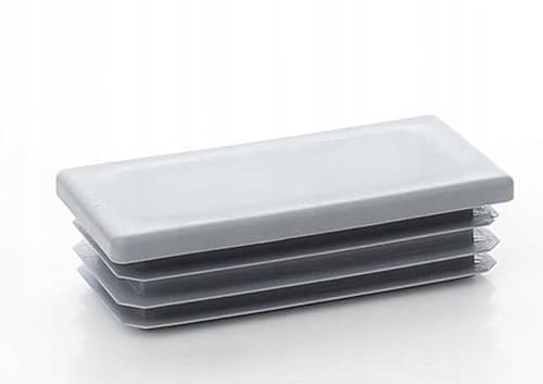 Inserto A Lamelle Rettangolare - 20X60 Mm - Grigio - Polietilene (Pe) - Tappi Per Tubi Per La Copertura Di Tubi In Acciaio, Tubi In Acciaio Inossidabi