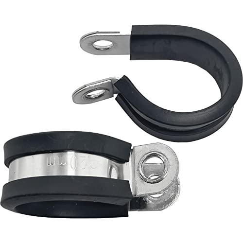 Lumonic 5X Fascette Per Tubi Da 20Mm Con Inserto In Gomma In Acciaio Inox V2A I Fascette Per Cavi Per L'Avvitamento I Fascetta Per Tubi 20Mm, Fascette