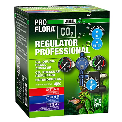 Jbl Proflora Co2 Regulator Professional, Rubinetto Di Regolazione Della Pressione Per Fertilizzanti Co2, Con 2 Manometri, Valvola Magnetica Per Spegni