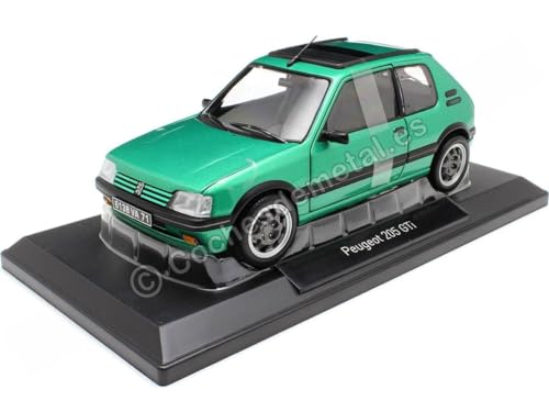 Norev - Peugeot 205 Gti Griffe With Windowroof 1991 Green 1:18 Miniature, 184847, Verde, 1/18E