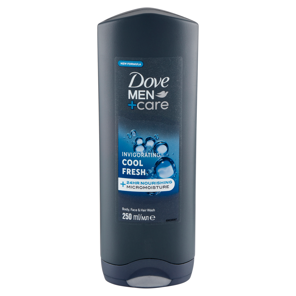Dove Men+Care Invigorating Cool Fresh Body, Face & Hair Wash 250 ml - -