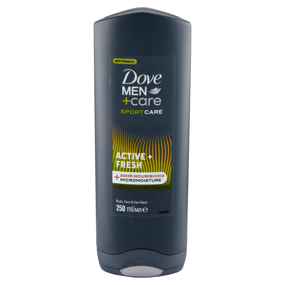 Dove Men+Care Sport Care Active + Fresh Body, Face & Hair Wash 250 ml - -