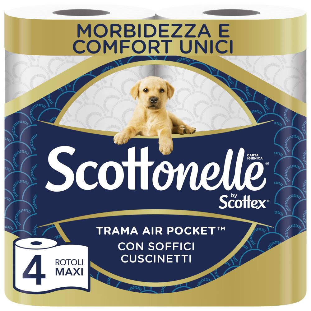 Scottonelle Carta Igienica Soffice e Trapuntata Confezione da 4 Rotoli Maxi - -