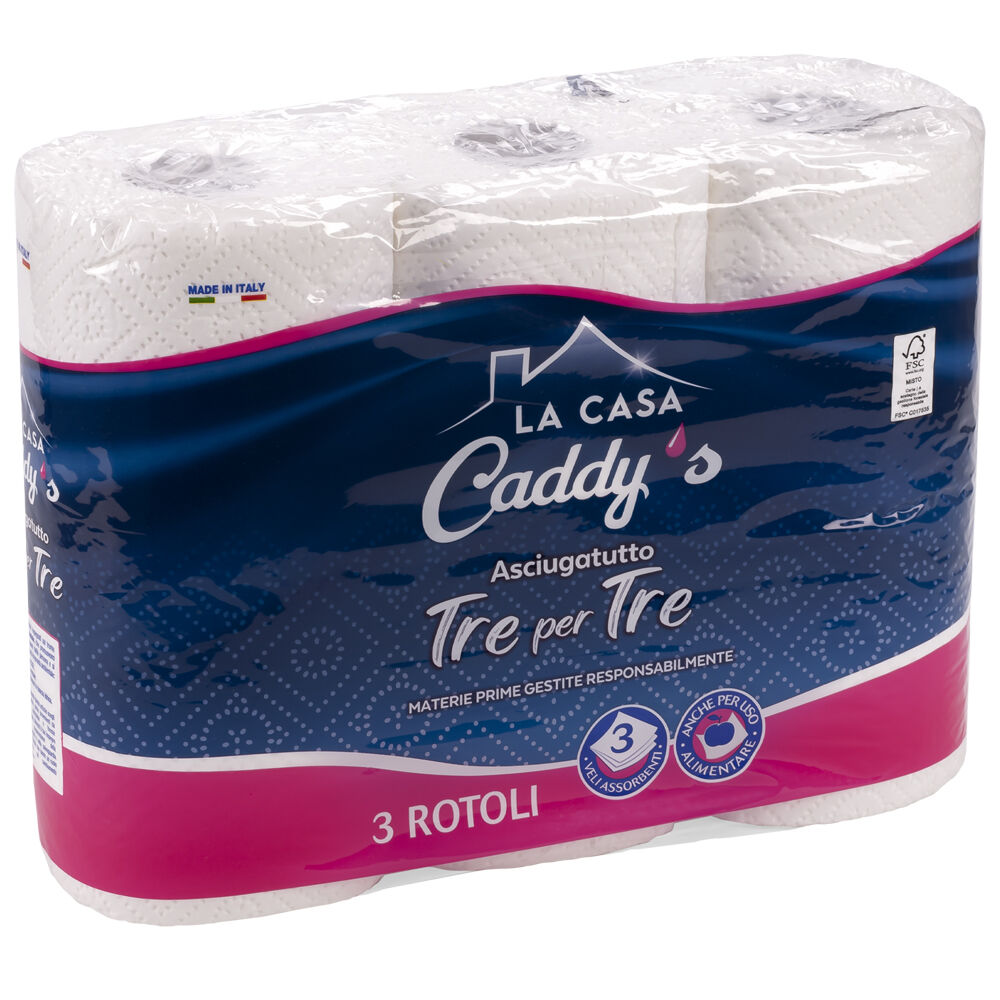 Caddy's Asciugatutto Tre Per Tre 3 Rotoli - -