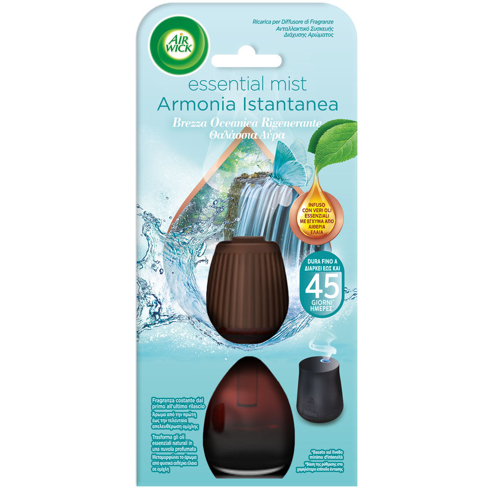 Air Wick Ricarica per Diffusore di Fragranze con Oli Essenziali Brezza Oceanica - -