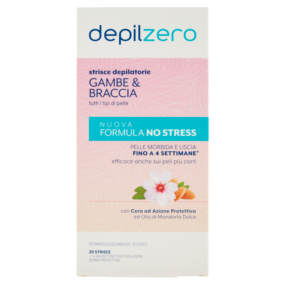 Depilzero Strisce Depilatorie Gambe & Braccia 20 Strisce + 4 Salviettine - -