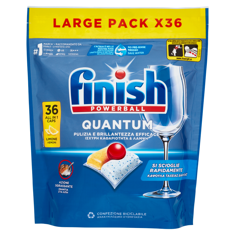 Finish Quantum Limone Pastiglie Lavastoviglie 36 Lavaggi - -