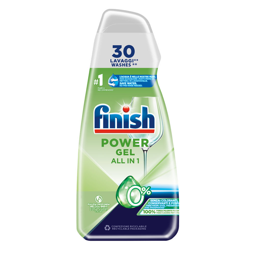 Finish Power Gel 0% Gel Lavastoviglie 30 Lavaggi 600 ml - -