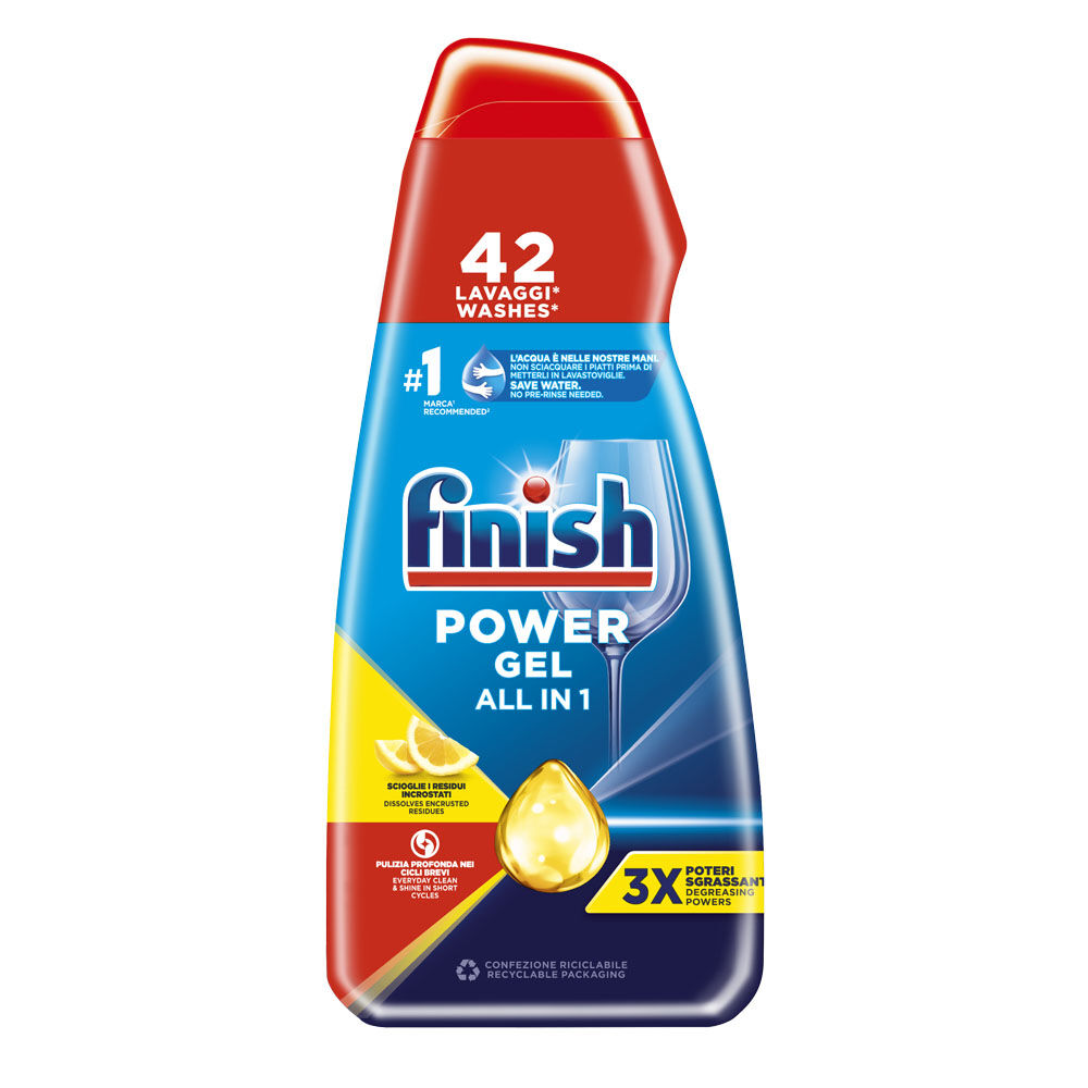 Finish Power Gel Lemon Gel Lavastoviglie 42 Lavaggi - -