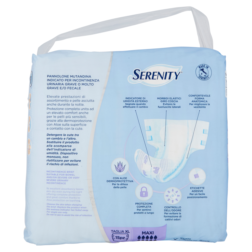 Serenity Classic Pannolone Mutandina Maxi Taglia XL 15 Pezzi - -