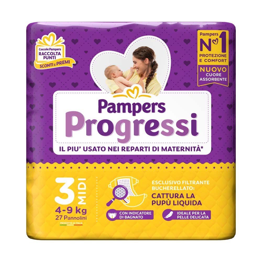 Pampers Progressi Midi (4-9 Kg) 27 Pannolini - -