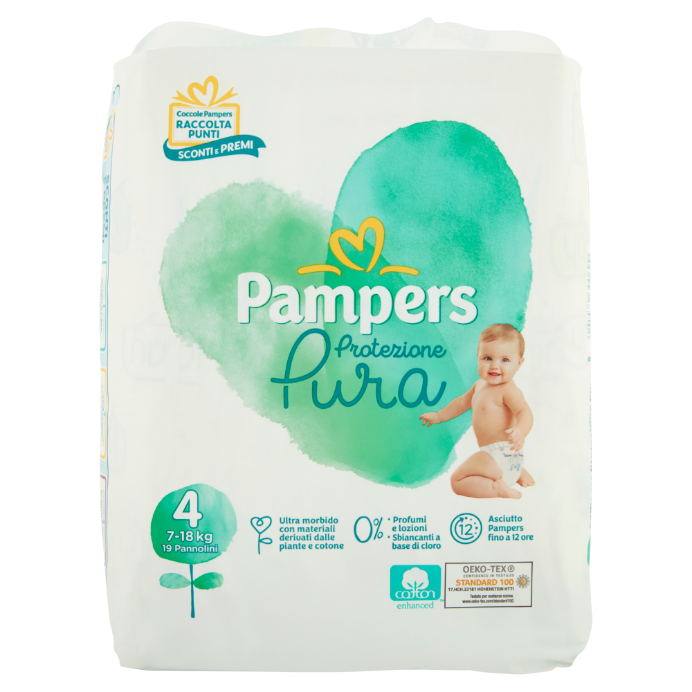 Pampers Protezione Pura Tg.4 19 Pannolini - -