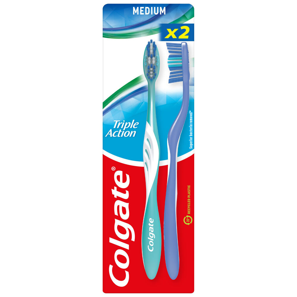 Colgate Spazzolino Triple Action Medio 2 pezzi - -
