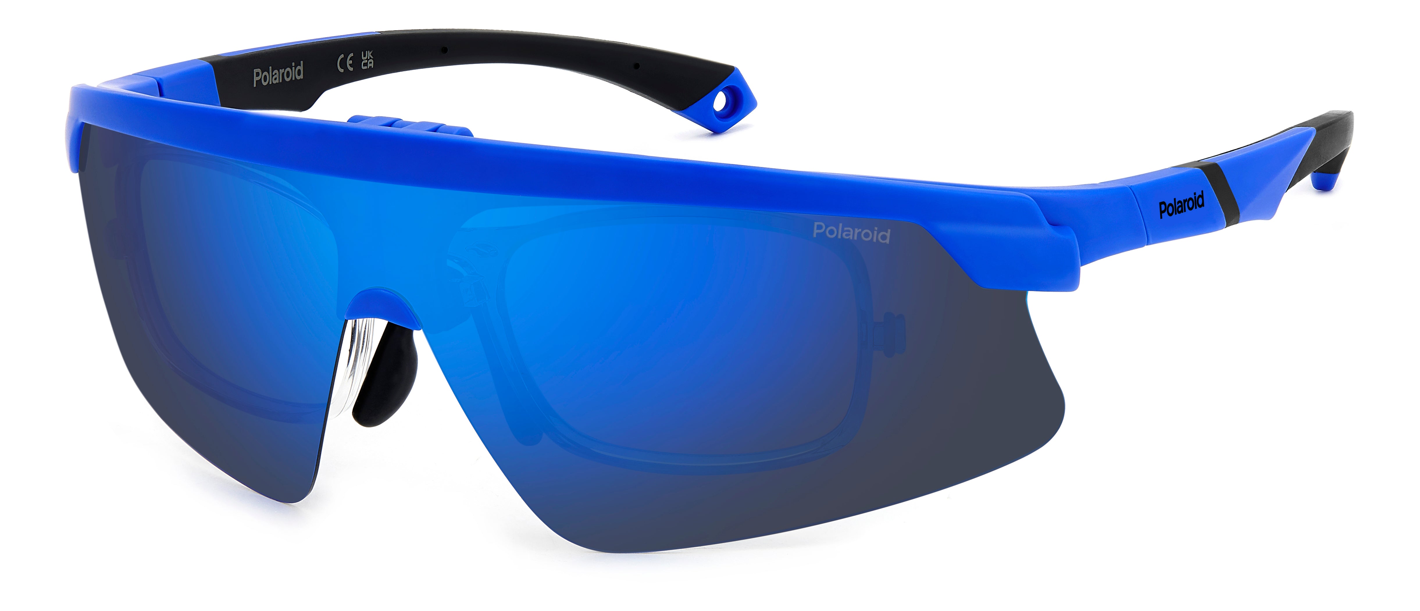Polaroid Uomo Pld 7056/Ci/S Rct/5X Occhiali Da Sole Policarbonato Blu Blu Squadrata Polarizzata Specchiato