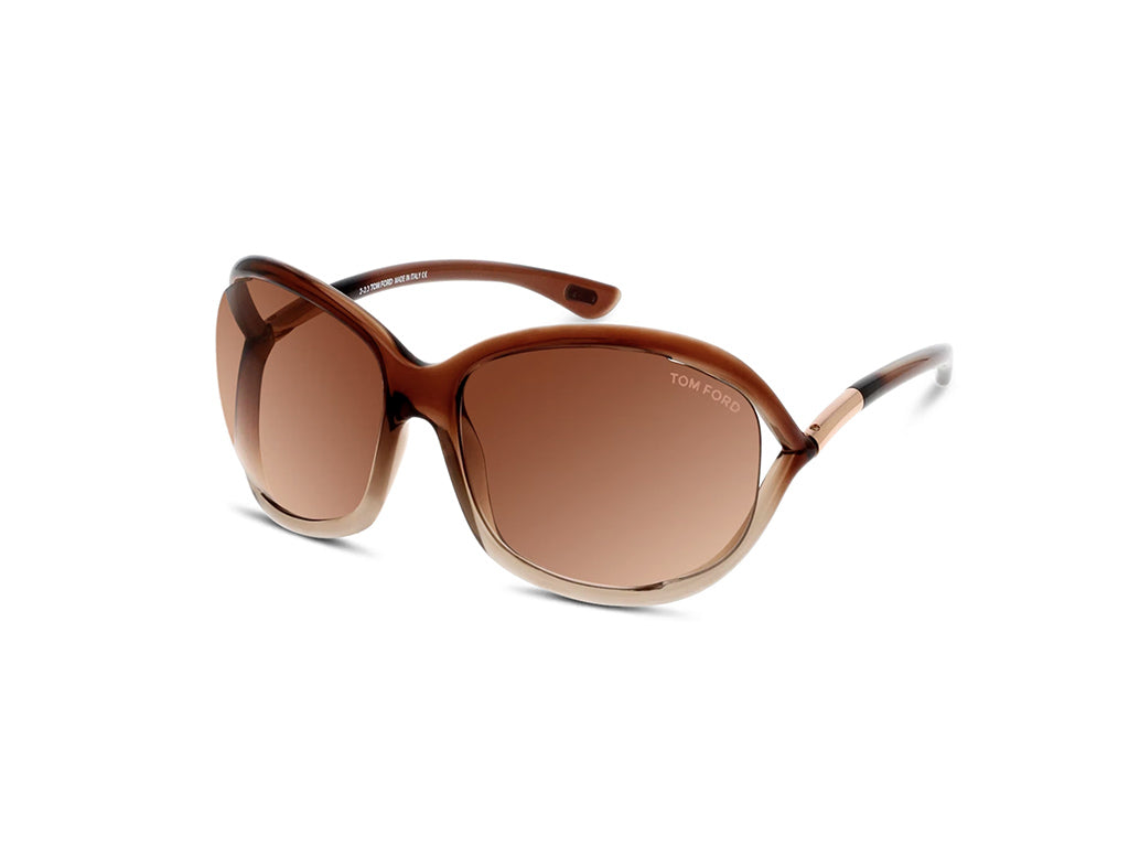 Tom Ford Donna Ft0008 Jennifer 38F Occhiali Da Sole Iniettato Bronzo Marrone Geometrica Normale Sfumato