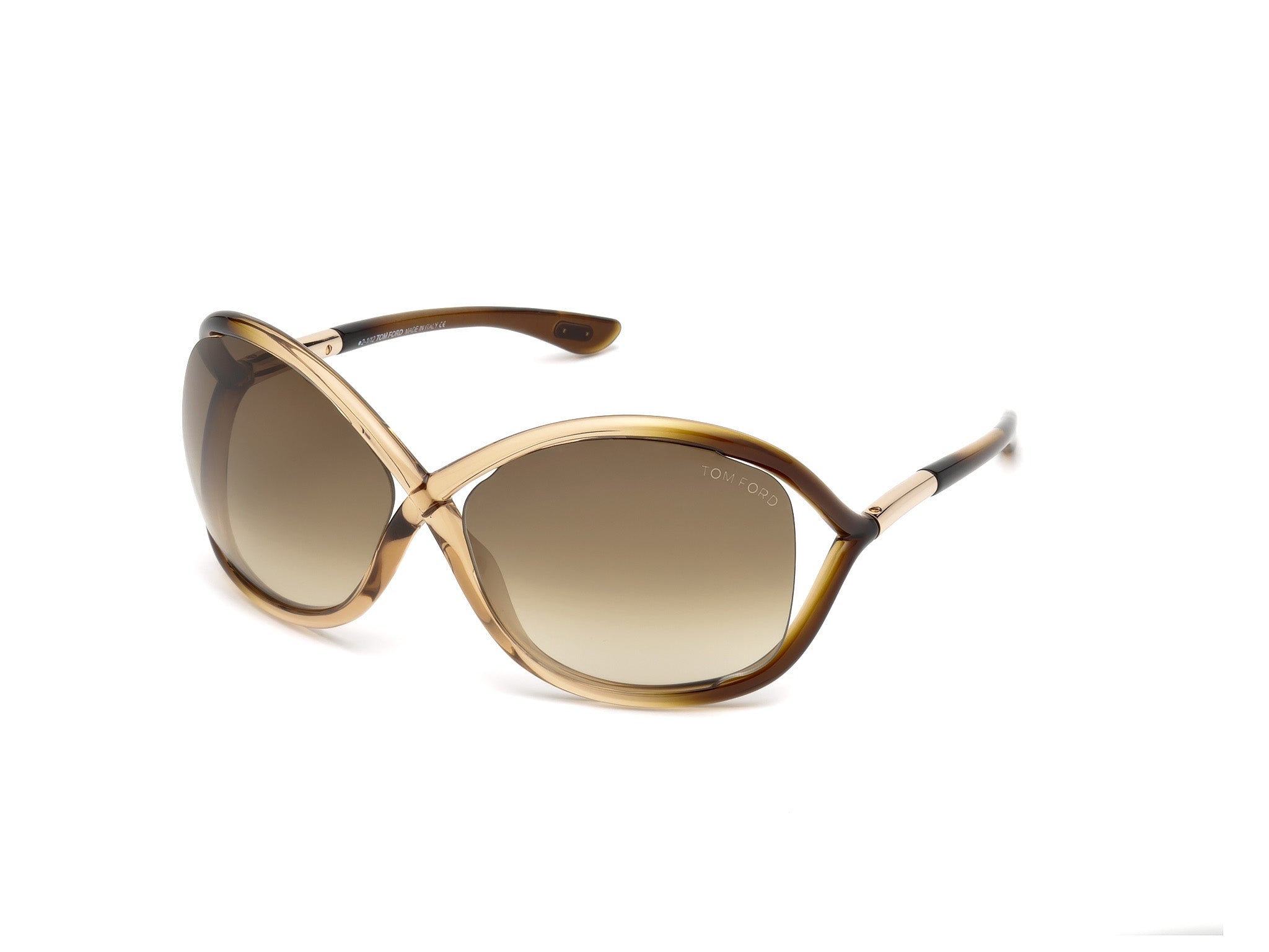 Tom Ford Donna Ft0009 Whitney 74F Occhiali Da Sole Iniettato Rosa Marrone Geometrica Normale Sfumato