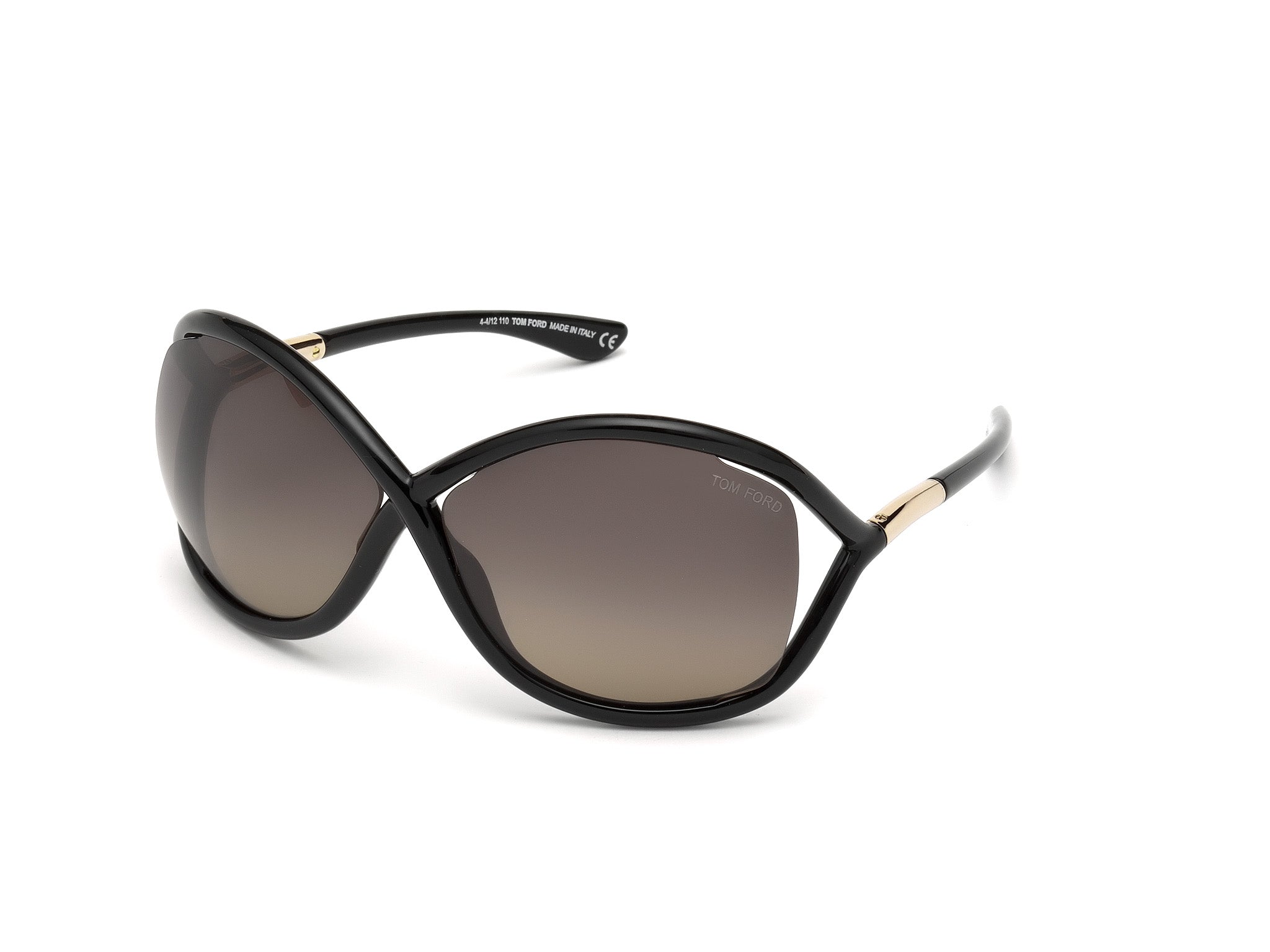 Tom Ford Donna Ft0009 Whitney 01D Occhiali Da Sole Iniettato Nero Grigio Geometrica Polarizzata