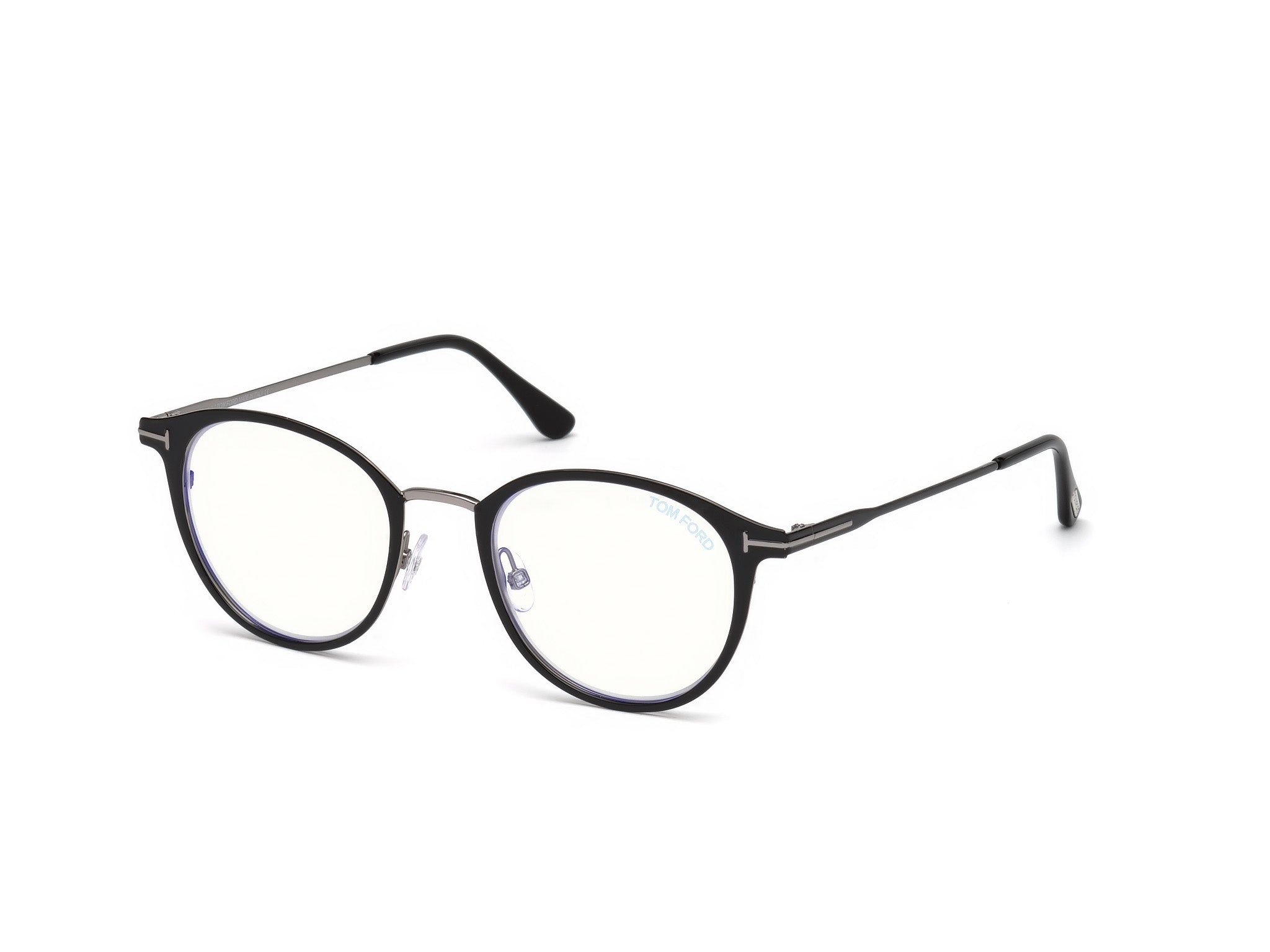Tom Ford Unisex Ft5528-B 1 Montature Da Vista Metallo Nero  Rotonda Normale