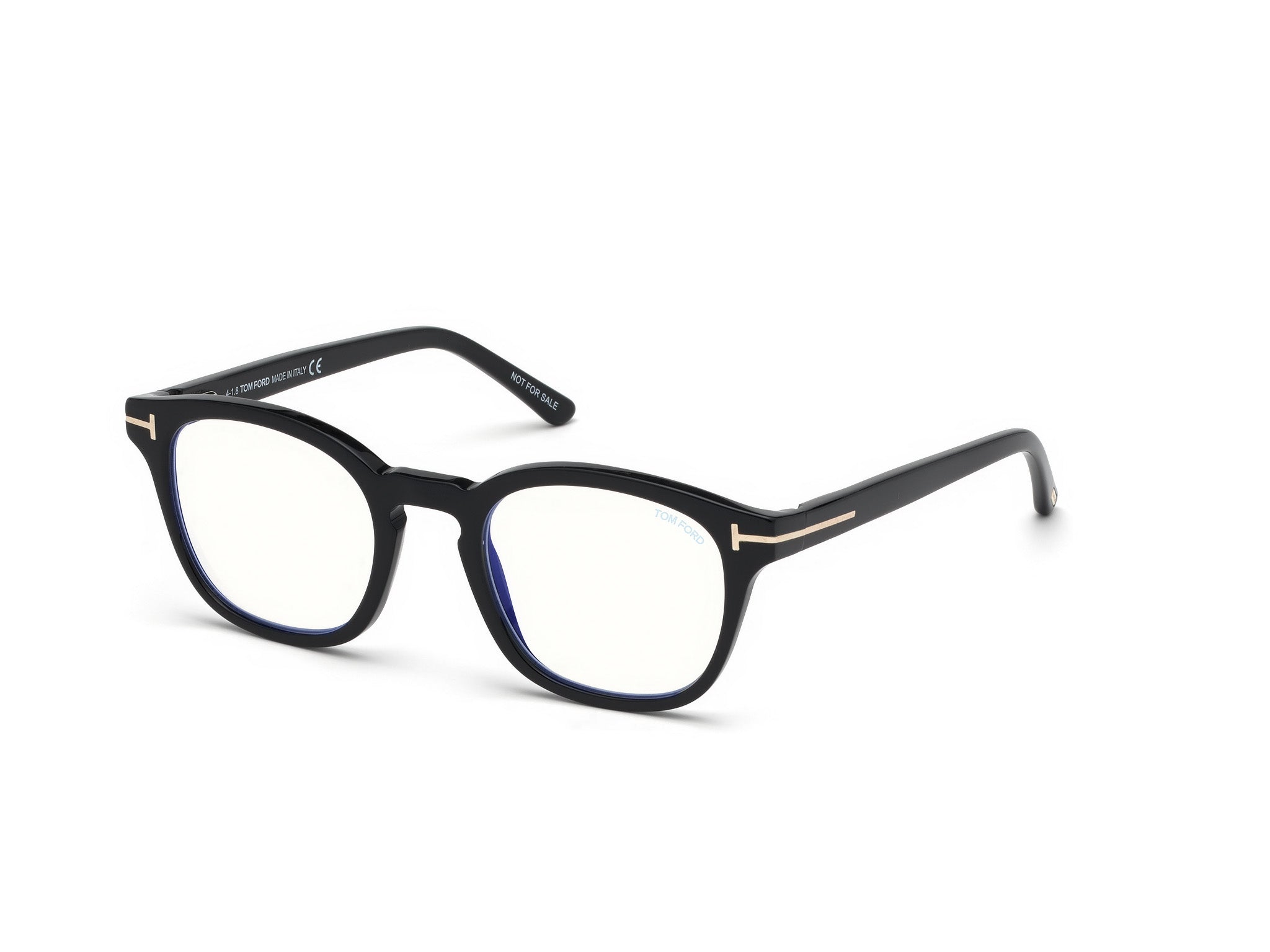 Tom Ford Uomo Ft5532-B 01V Montature Da Vista Acetato Nero Blu Geometrica Normale