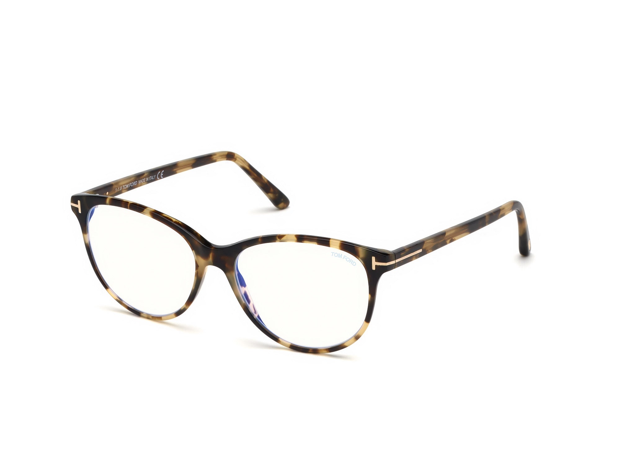 Tom Ford Donna Ft5544-B 55 Montature Da Vista Acetato Havana  Cat Eye Normale