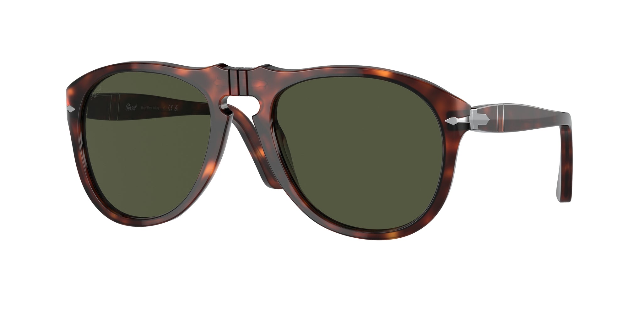 Persol Uomo Po0649  24/31 Occhiali Da Sole Acetato Tartaruga Verde Pilot Normale