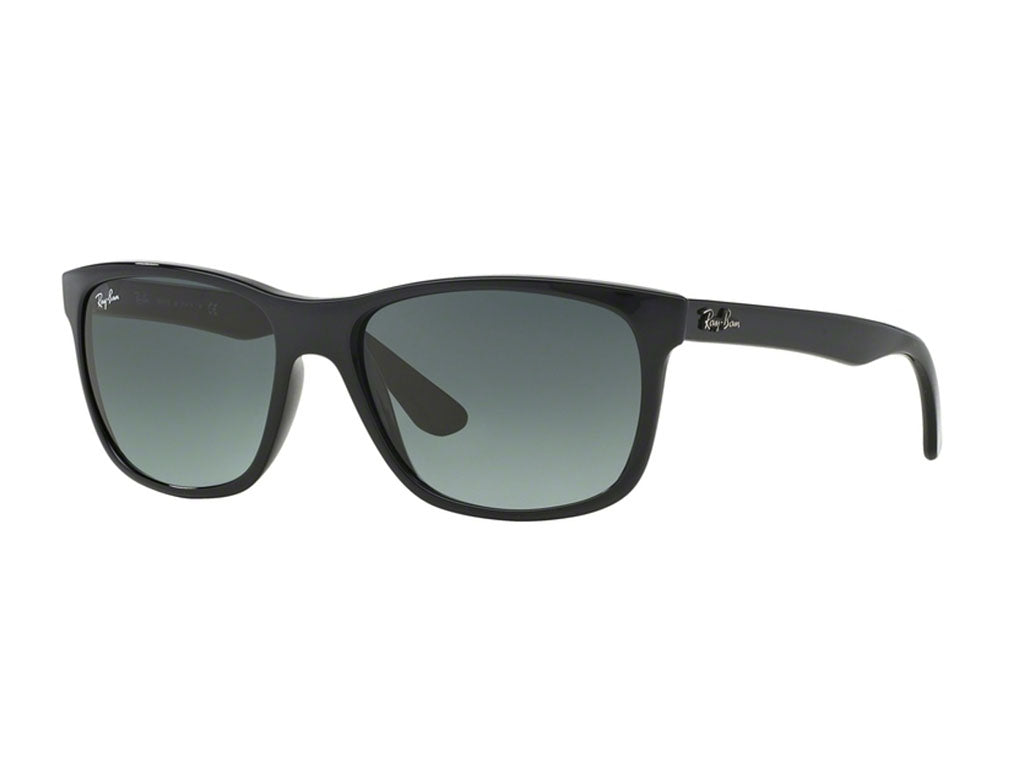 Ray - Ban Uomo Rb4181 Rb4181 601/71 Occhiali Da Sole Iniettato Nero Grigio Squadrata Normale Sfumato
