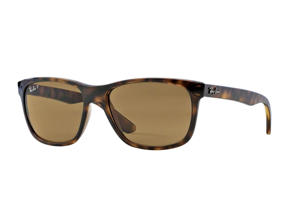Ray - Ban Uomo Rb4181 Rb4181 710/83 Occhiali Da Sole Iniettato Tartaruga  Squadrata Polarizzata