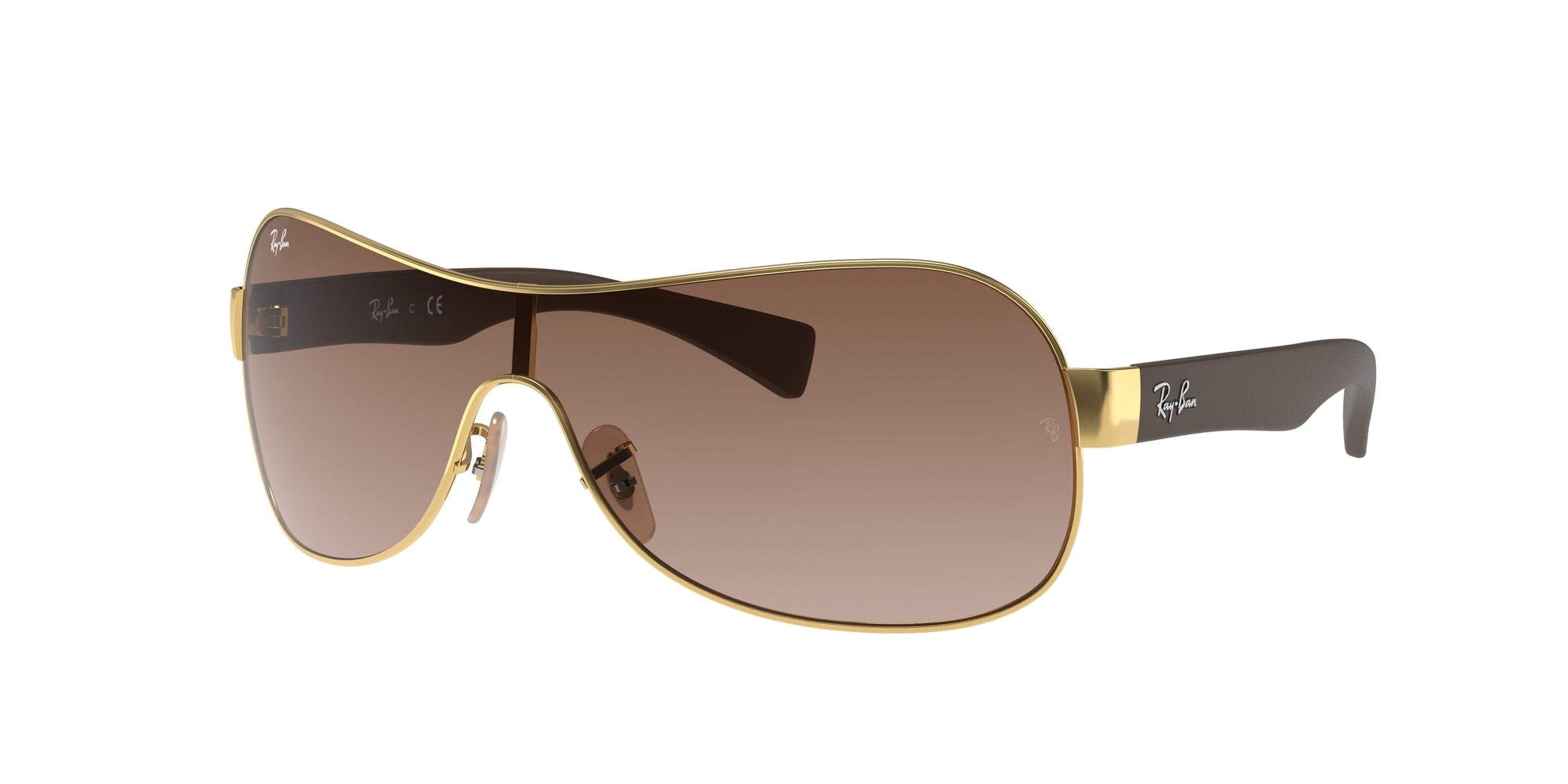 Ray - Ban Unisex Rb3471 Rb3471 001/13 Occhiali Da Sole Metallo Oro Marrone Pilot Normale Sfumato