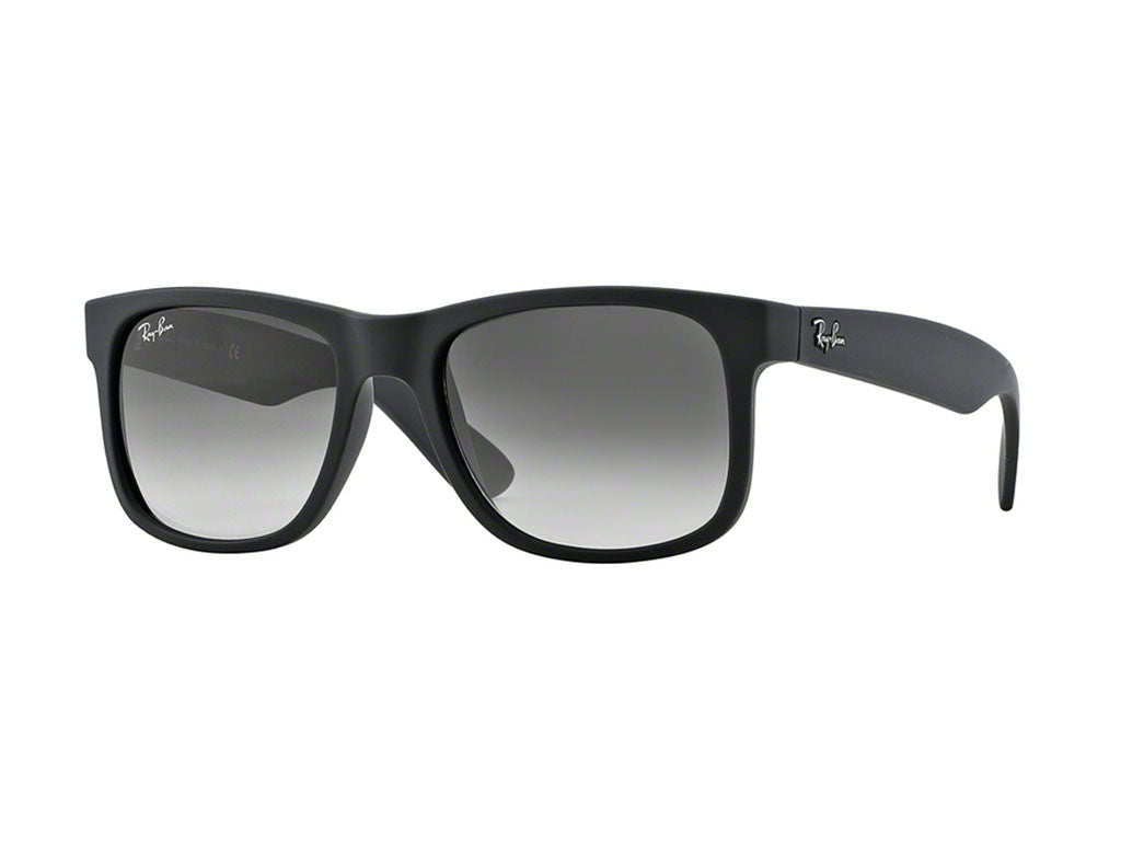 Ray - Ban Uomo Rb4165 Justin 601/8G Occhiali Da Sole Iniettato Nero Grigio Squadrata Normale Sfumato