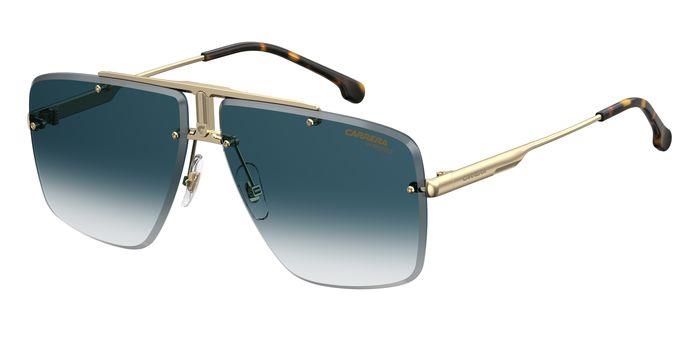 Carrera Unisex Carrera 1016/S 001/08 Occhiali Da Sole Metallo Oro Blu Squadrata  Sfumato