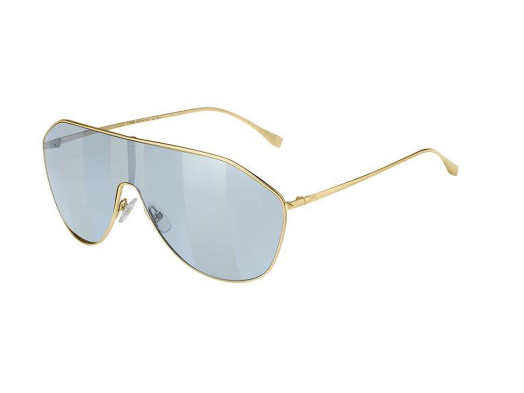 Fendi Donna Ff 0405/S Lks/7R Occhiali Da Sole Outlet Metallo Oro Blu Geometrica Normale