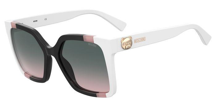 Moschino Donna Mos123/S 3H2/Jp Occhiali Da Sole Acetato Nero / Rosa Grigio Rosa Squadrata  Sfumato