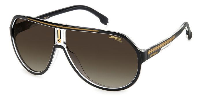 Carrera Uomo Carrera 1057/S 2M2/Ha Occhiali Da Sole Plastica Nero Marrone Pilot  Sfumato