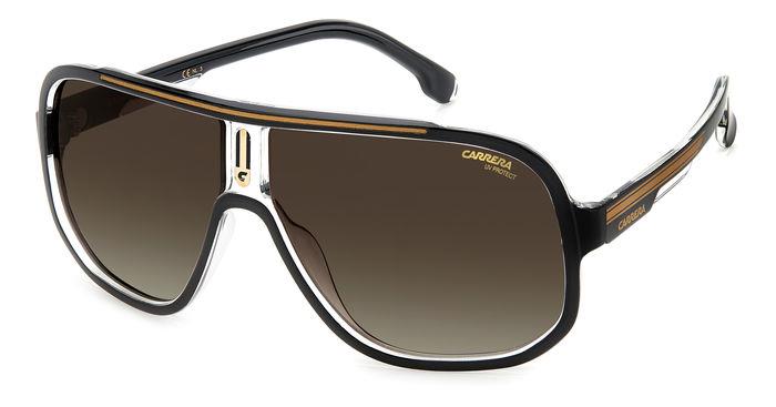Carrera Uomo Carrera 1058/S 2M2/Ha Occhiali Da Sole Plastica Nero Marrone Squadrata  Sfumato