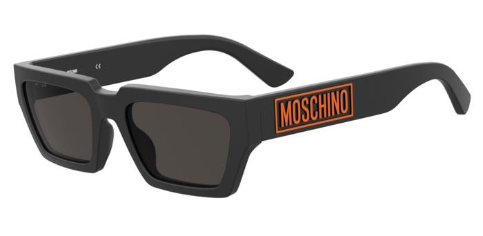 Moschino Uomo Mos166/S 003/Ir Occhiali Da Sole Acetato Nero-Opaco Grigio Squadrata