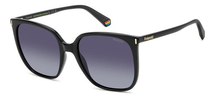 Polaroid Donna Pld 6218/S 807/Wj Occhiali Da Sole Plastica Nero Grigio Squadrata Polarizzata Sfumato