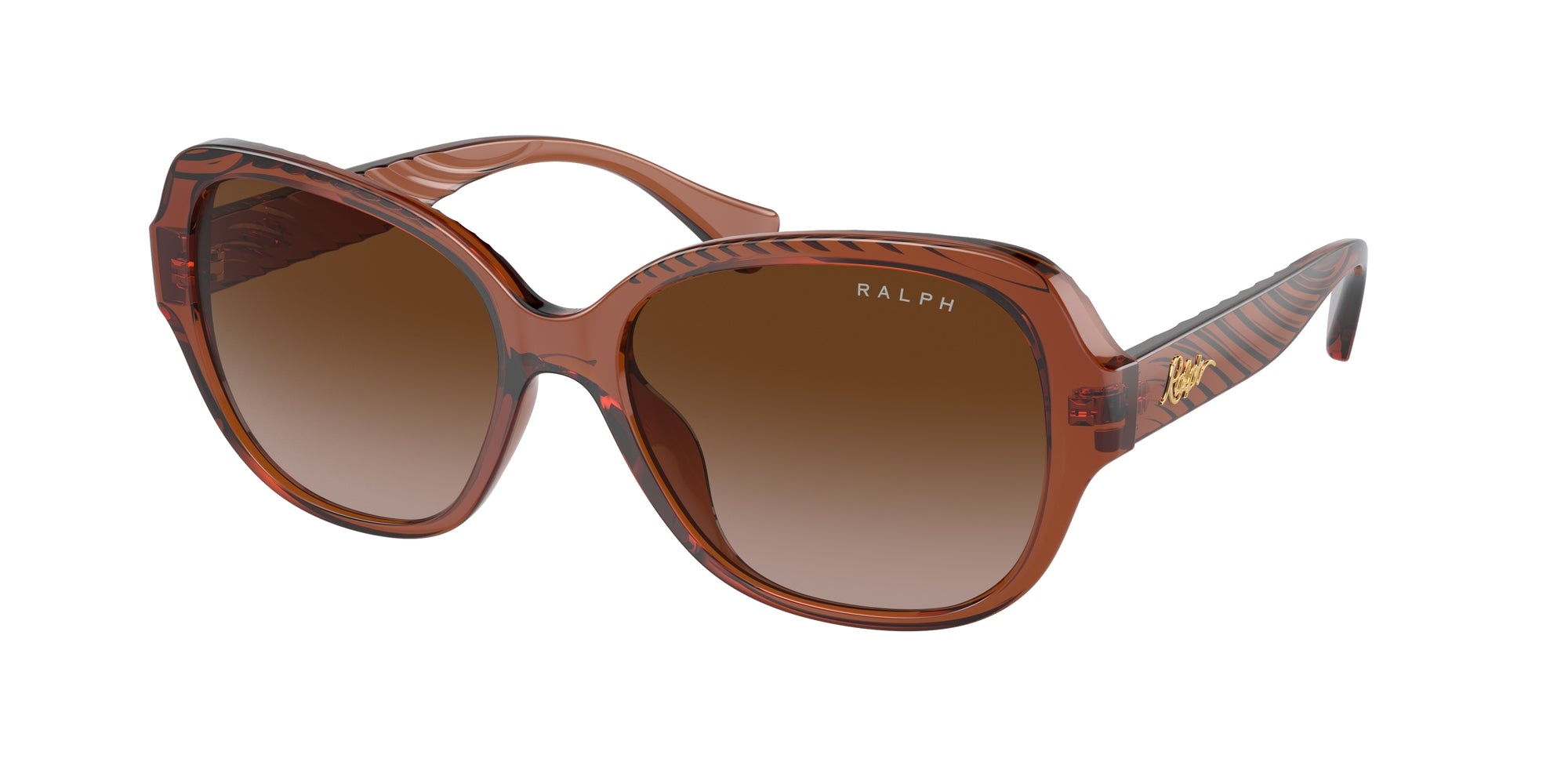 Ralph Lauren Donna Ra5316U  614913 Occhiali Da Sole Iniettato Tartaruga Marrone Rotonda Normale Sfumato
