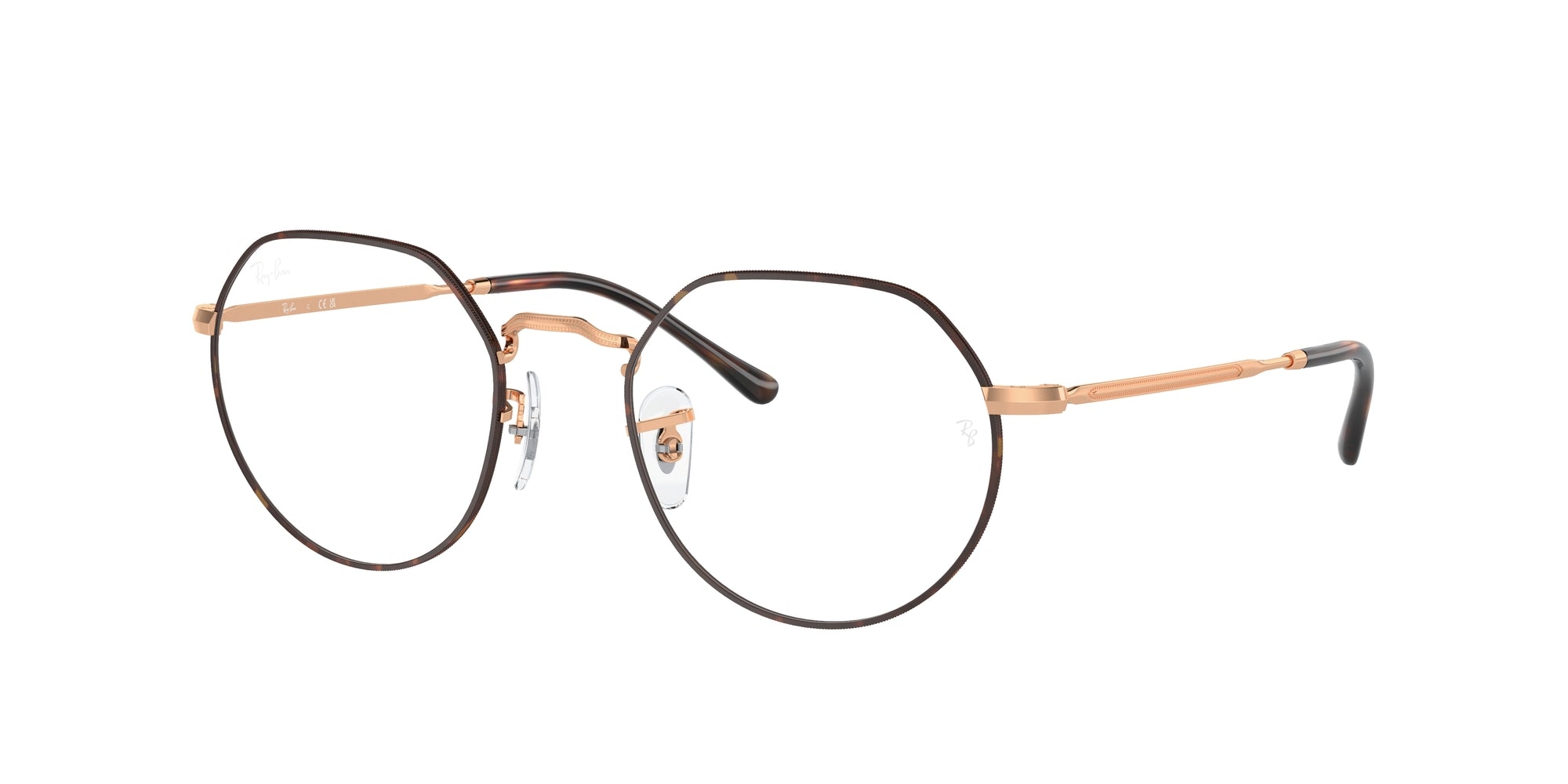 Ray - Ban Unisex Rx6465 Jack 3176 Montature Da Vista Metallo Havana Trasparente Geometrica Normale