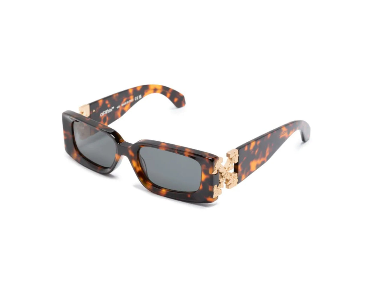 Off-White Unisex Oeri098 Roma 6007 Havana Occhiali Da Sole Acetato Havana Grigio Squadrata Normale