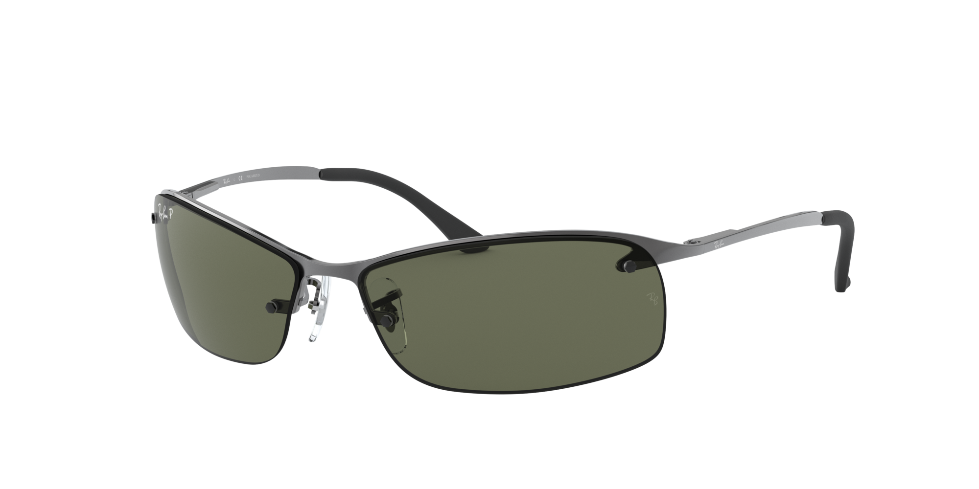 Ray - Ban Uomo Rb3183 Rb3183 004/9A Occhiali Da Sole Metallo Grigio G15 Squadrata Polarizzata