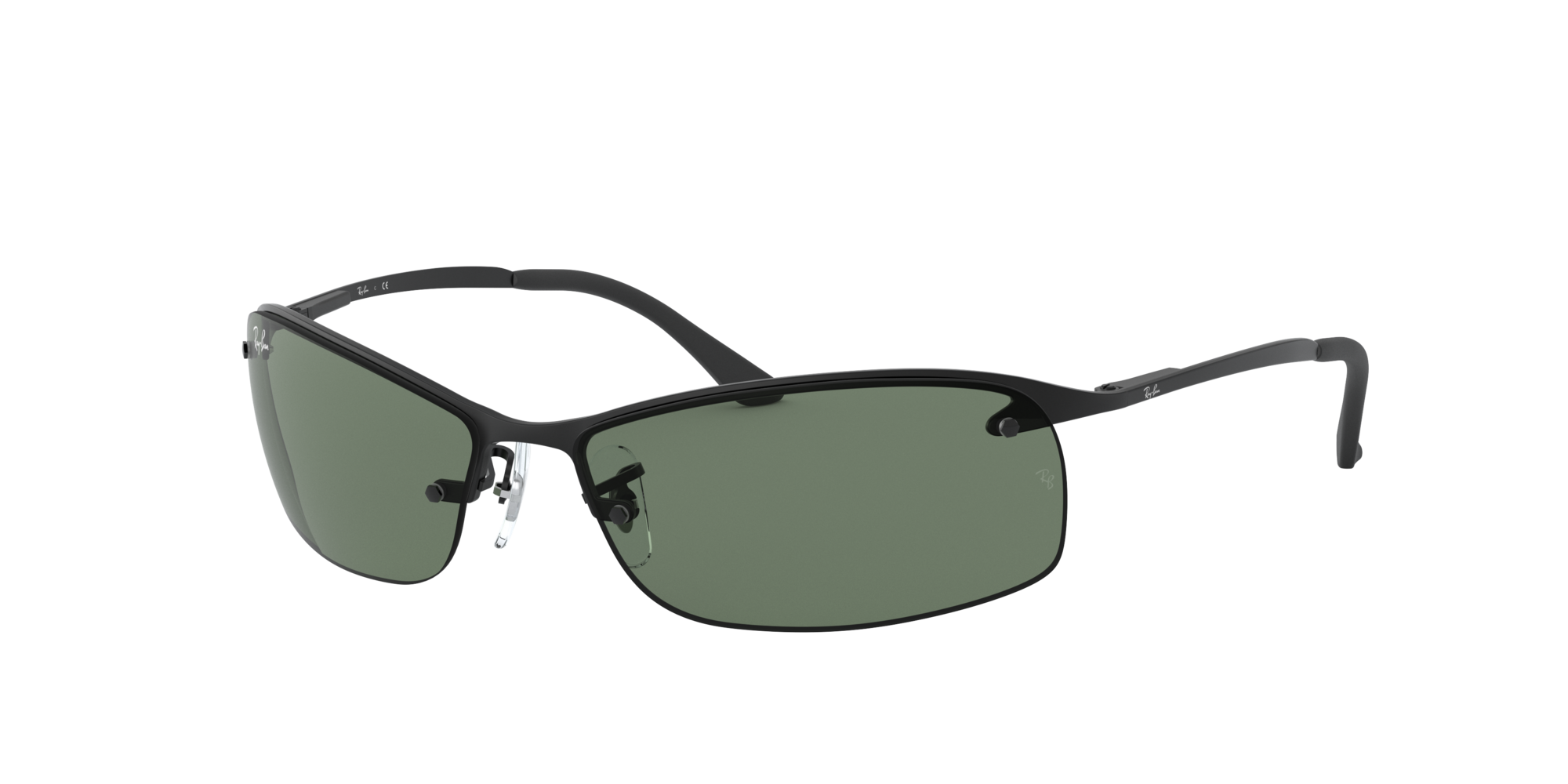 Ray - Ban Uomo Rb3183 Rb3183 006/71 Occhiali Da Sole Metallo Nero Verde Squadrata Normale