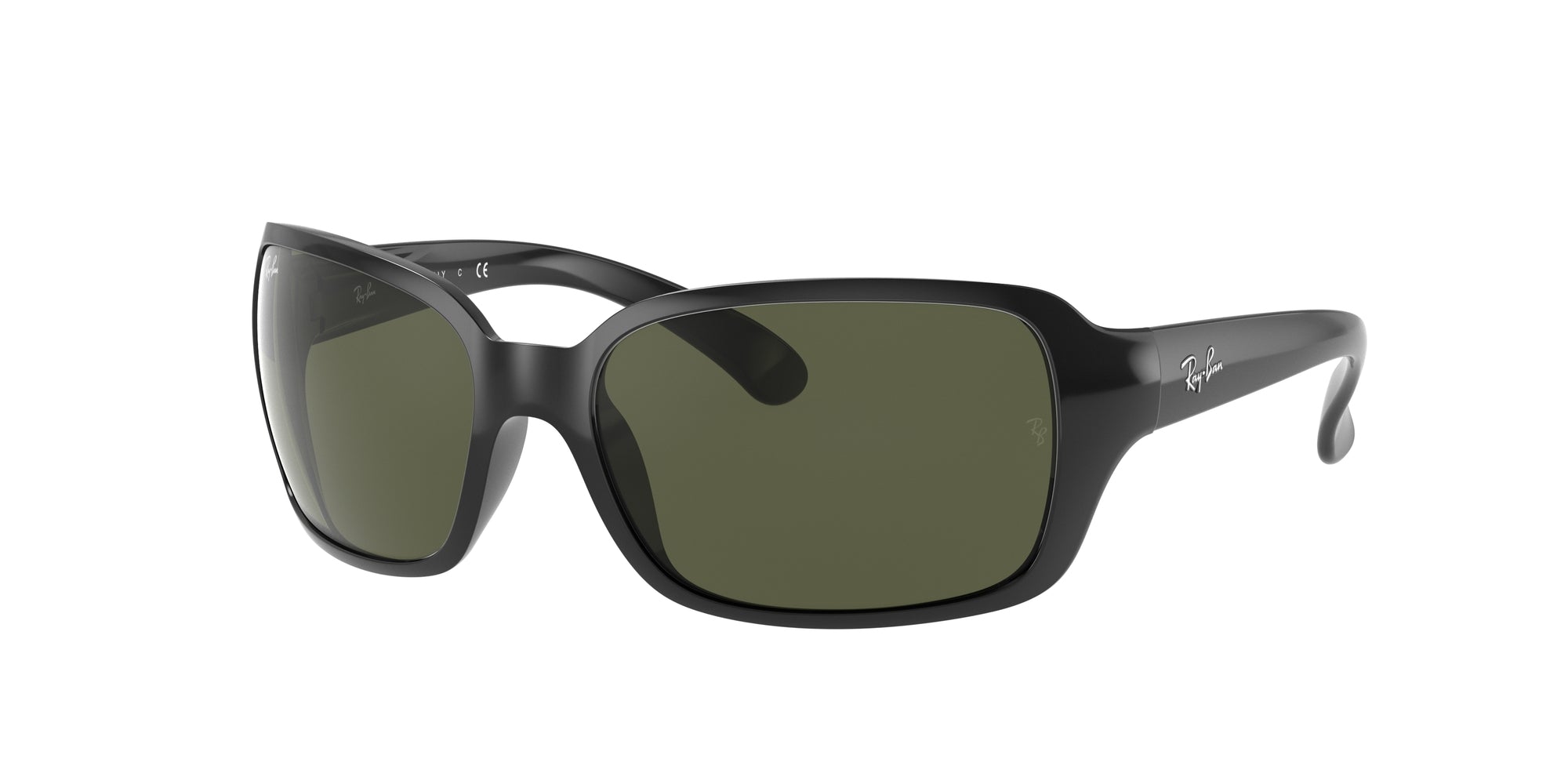 Ray - Ban Donna Rb4068 Rb4068 601 Occhiali Da Sole Iniettato Nero G15 Squadrata Normale