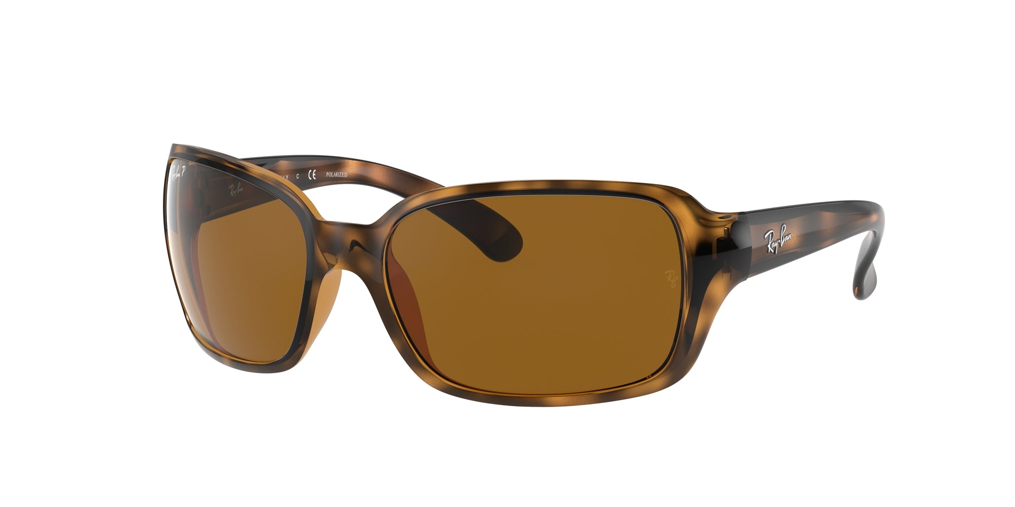 Ray - Ban Donna Rb4068 Rb4068 642/57 Occhiali Da Sole Iniettato Tartaruga  Squadrata Polarizzata