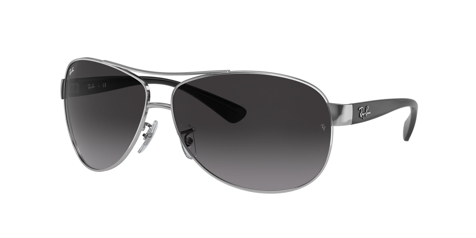Ray - Ban Uomo Rb3386 Rb3386 003/8G Occhiali Da Sole Metallo Argento Grigio Pilot Normale Sfumato